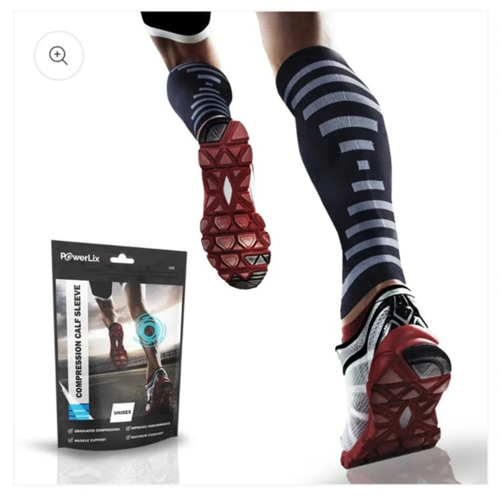PowerLix unisex Calf Compression Supreme Shin‎ Splint Sleeves sz L/XL new-1 pair
